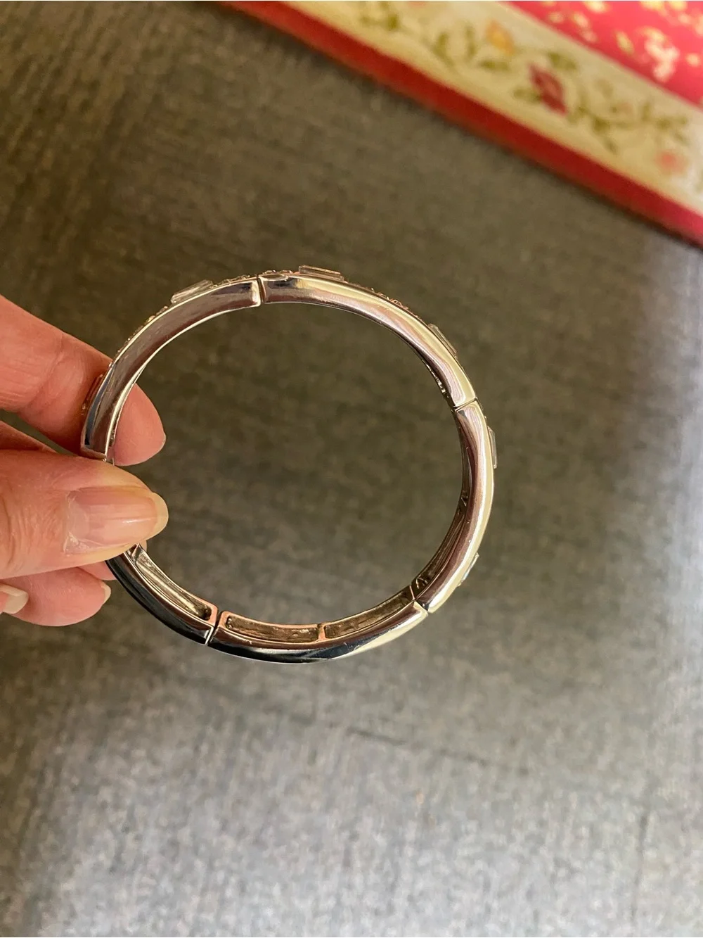 Park Lane Silver Crystal-Accent Logan, Bangle stretch Bracelet